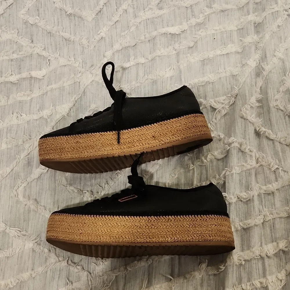 Beira Rio Women's Shoes Espadrille Wedges Platform Fashion Casual Sneakers Black